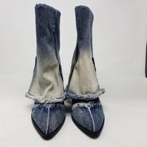 Wild Fable Denim Boots Women's Size 6 Calista Fringed Faded Blue Jean NWOT 17730